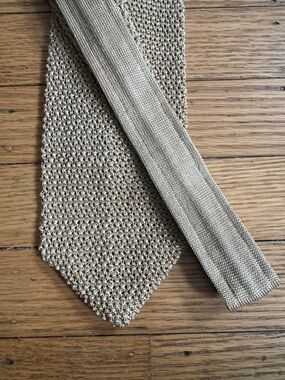 Men's Knit Necktie in Light Beige - Textured Casual Tie